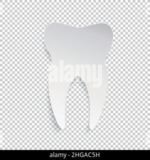 white tooth dentist Infographic design on checked transparent background. Vector illustration. Eps 10 vector file. Stock Vector