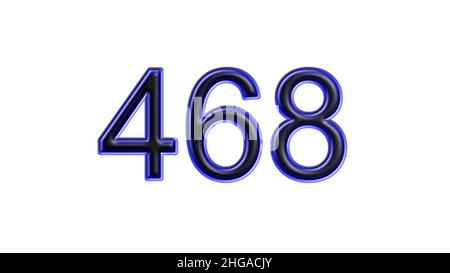 blue 468 number 3d effect white background Stock Photo