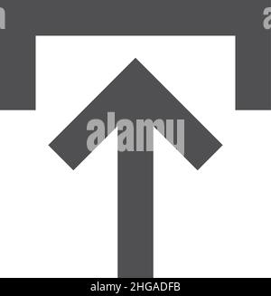 Upload linear icon. Black arrow pointing up Stock Vector