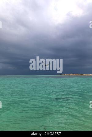 Green sea, Jazan Province, Farasan, Saudi Arabia Stock Photo