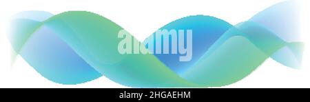 Wavy chiffon fabric. Flying semi transparent ribbons Stock Vector
