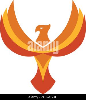 phoenix with wings open Stock Vector