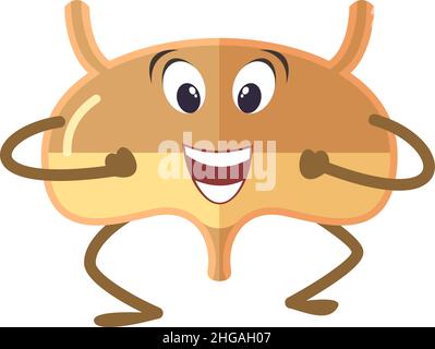 Funny bladder character. Cute cartoon human organ Stock Vector