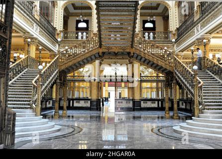 Interior view, Historic Main Post Office of Mexico City, Distrito Federal, Mexico Stock Photo