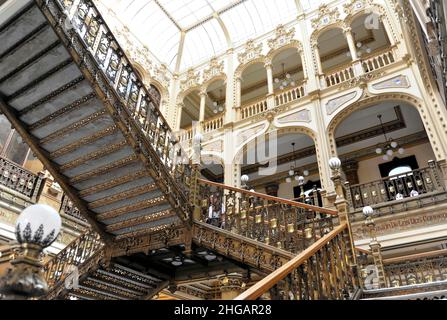 Interior view, Historic Main Post Office of Mexico City, Distrito Federal, Mexico Stock Photo