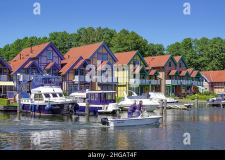 Rheinsberger Hafendorf holiday park, Rheinsberg, Ostprignitz-Ruppin district, Brandenburg, Germany Stock Photo