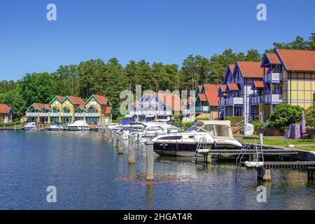 Rheinsberger Hafendorf holiday park, Rheinsberg, Ostprignitz-Ruppin district, Brandenburg, Germany Stock Photo