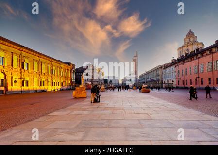 Italy Piedmont Turin - Piazzetta Reale - Fabio Viale's exhibition 'in Between' Stock Photo