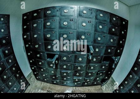 Room with lockers, storage in a secure safe, Andalusia, Spain Stock Photo