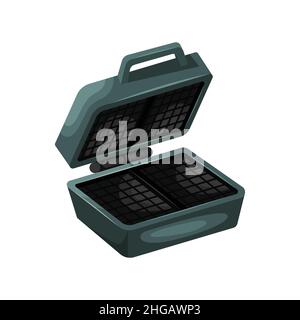 Vector illustration of a waffle iron for rectangular Belgian waffles. Stock Vector