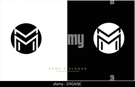 M,MM Abstract Letters Logo Monogram Stock Vector