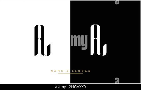LA, AL Abstract Letters Logo MONOGRAM Stock Vector
