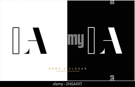 LA, AL Abstract Letters Logo MONOGRAM Stock Vector