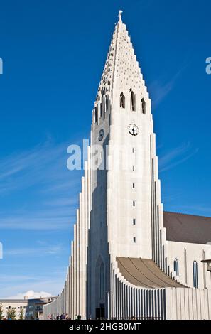 Hallgrimskirkja, the city's landmark, Reykjavik, Iceland Stock Photo