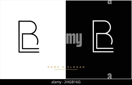 LB, BL Abstract Letters Logo Monogram Stock Vector