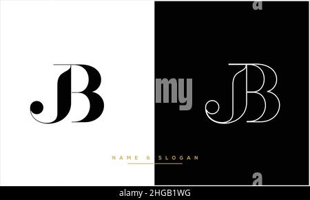 JB, BJ Abstract Letters Logo monogram Stock Vector