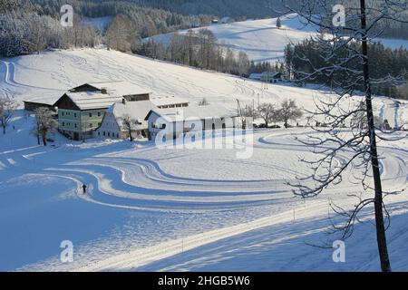 Winter landscape at Hochkar in Lower Austria,Austria,Europe Stock Photo