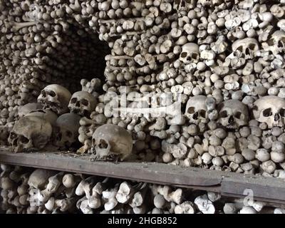 Ossuary Skulls and Bones Stock Photo