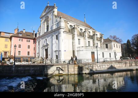 14 Jan 2022. Annecy, Haute-Savoie, France. General views of the ancient alpine town of Annecy in South West France. Stock Photo