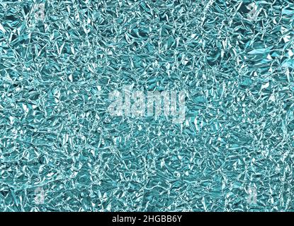 Crumpled blue aluminum foil as a background Stock Photo