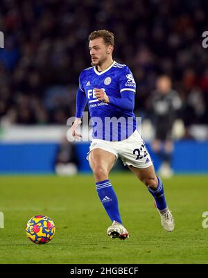 Leicester City's Kiernan Dewsbury-Hall celebrates scoring their side's ...