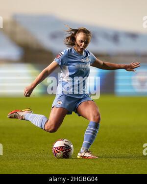 Manchester City's Georgia Stanway in action during the Continental Women's League Cup quarter-final at the Academy Stadium, Manchester. Picture date: Wednesday January 19, 2022. Stock Photo