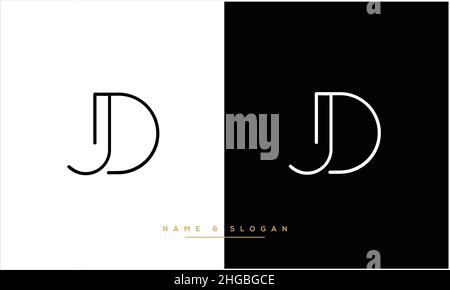 JD, DJ Abstract Letters Logo monogram Stock Vector