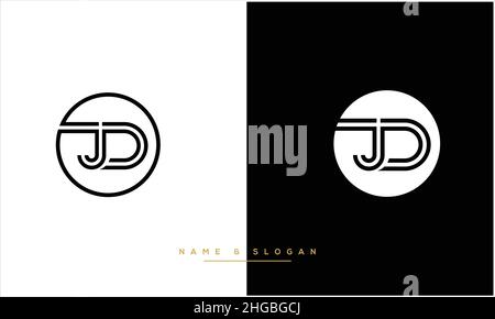 JD, DJ Abstract Letters Logo monogram Stock Vector