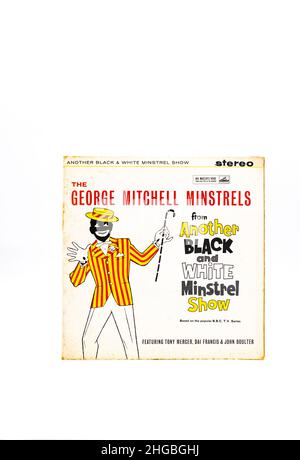 record sleeve for 12 inch vinyl LP George Mitchell Minstrels AKA  black and white minstrels from controversial 1960s uk TV programme due to blackface Stock Photo