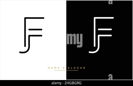 JF, FJ Abstract Letters Logo Monogram Stock Vector