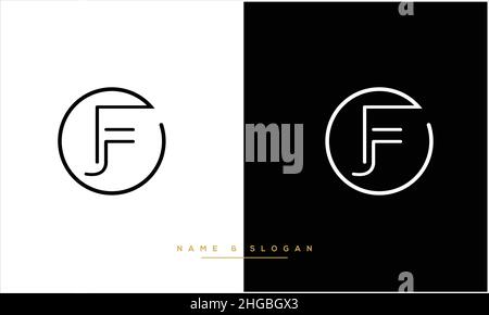 JF, FJ Abstract Letters Logo Monogram Stock Vector