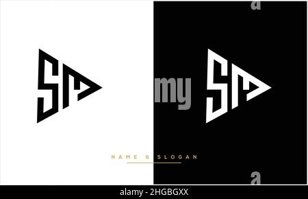 SM, MS Abstract Letters Logo Monogram Stock Vector