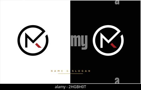 MK, KM Abstract Letters Logo Monogram Stock Vector