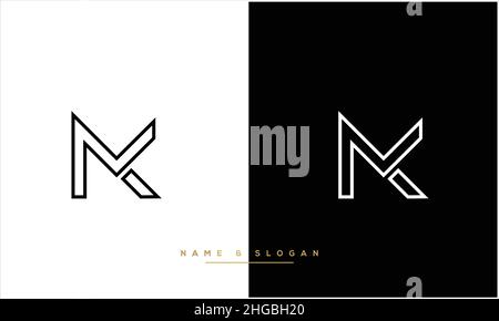 MK, KM Abstract Letters Logo Monogram Stock Vector