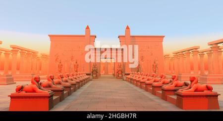 Luxor Temple - Honoring the god Amon this Egyptian temple along the Nile river was built by several Pharaohs of Egypt. Stock Photo