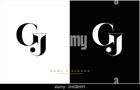 GJ, JG Abstract Letters Logo Monogram Stock Vector