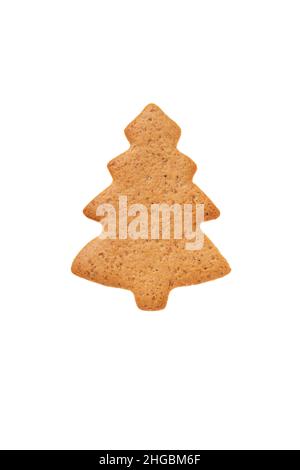 Christmas gingerbread cookie, festive homemade sweet cookie, isolated on white background Stock Photo