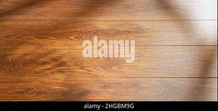 Light from the window on the wooden wall inside the building. A Game of shadows and color from the falling rays of the sun on a wood boards Stock Photo