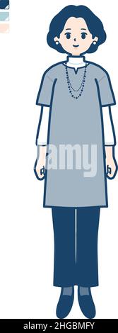 A set of middle-aged women in tunic about hobbies and lifestyle.type A.It's  vector art so easy to edit Stock Vector Image & Art - Alamy