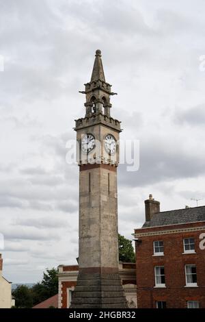 Clock Tower in the Village Square in Newnham Gloucestershire in England UK Stock Photo