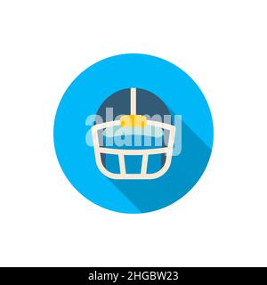 Football helmet flat icon with long shadow,eps10 Stock Vector