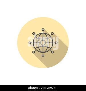 Thin lines icons set of global communication Stock Vector