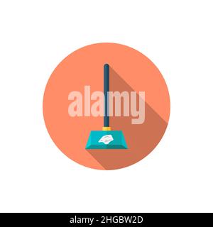 Dustpan icon , Vector flat long shadow design. Stock Vector