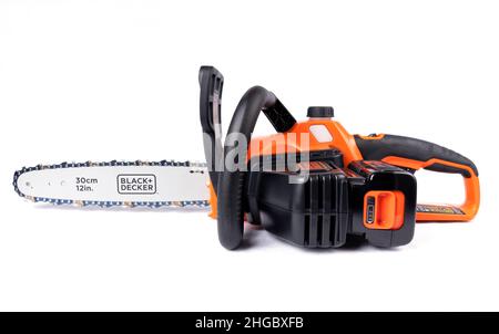 Black and Decker 36V 2.5AH lithium battery isolated on white. Photo taken  on January 19, 2022 in Spain Stock Photo - Alamy