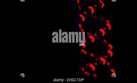 Abstract DNA double helix of dark red color rotating on black background, seamless loop. Concept of futuristic science and medicine. Stock Photo