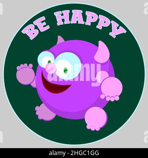 minimal logo of an abstract cartoon hero made of balloons on a colored background or sticker 1 Stock Vector