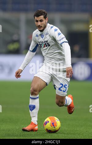 Milan, Italy. 19th Jan, 2022. Filippo Bandinelli (Empoli FC) in action during Inter - FC Internazionale vs Empoli FC, Italian football Coppa Italia match in Milan, Italy, January 19 2022 Credit: Independent Photo Agency/Alamy Live News Stock Photo