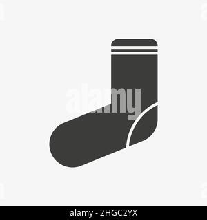 Sock vector icon isolated on white background Stock Vector