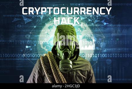 Faceless hacker at work, security concept Stock Photo