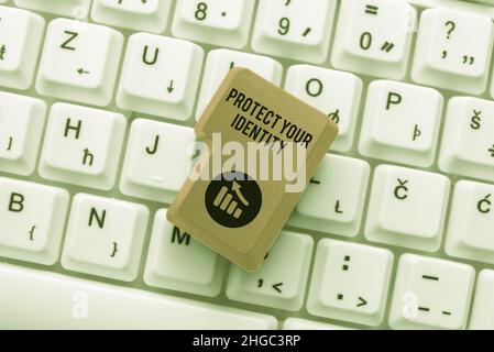 Writing displaying text Protect Your Identity. Internet Concept secure from data breach and information security Editing Website Program Codes Stock Photo